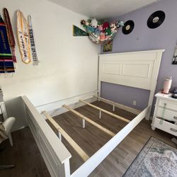 White Queen bed frame 