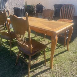 Wood Table N Chairs