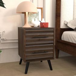 Set Of 2 Brown Nightstands 