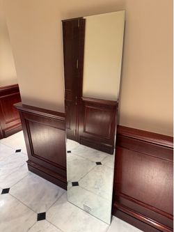 Full length mirror, beveled edge, no frame