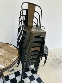 10 Metal Industrial chairs $150.00 for all