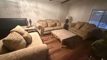Couch set and marble tables