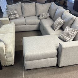 NEW U SHAPED SECTIONAL LIGHT GRAY NEW HIGH QUALITY 