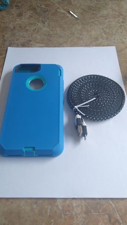 Apple iPhone 7 & 8 Plus Defender Case + 9Ft Charging Cable
