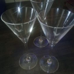 3 Grey Goose Martini Glasses