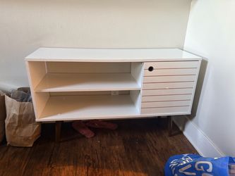 White Mid Century Credenza