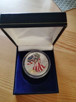 New "1999" American Eagle Colorized Silver Dollar With COA