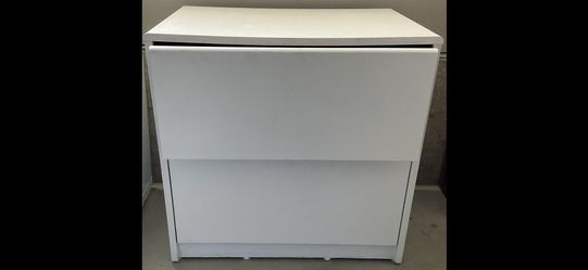 White two-drawers storage cabinet