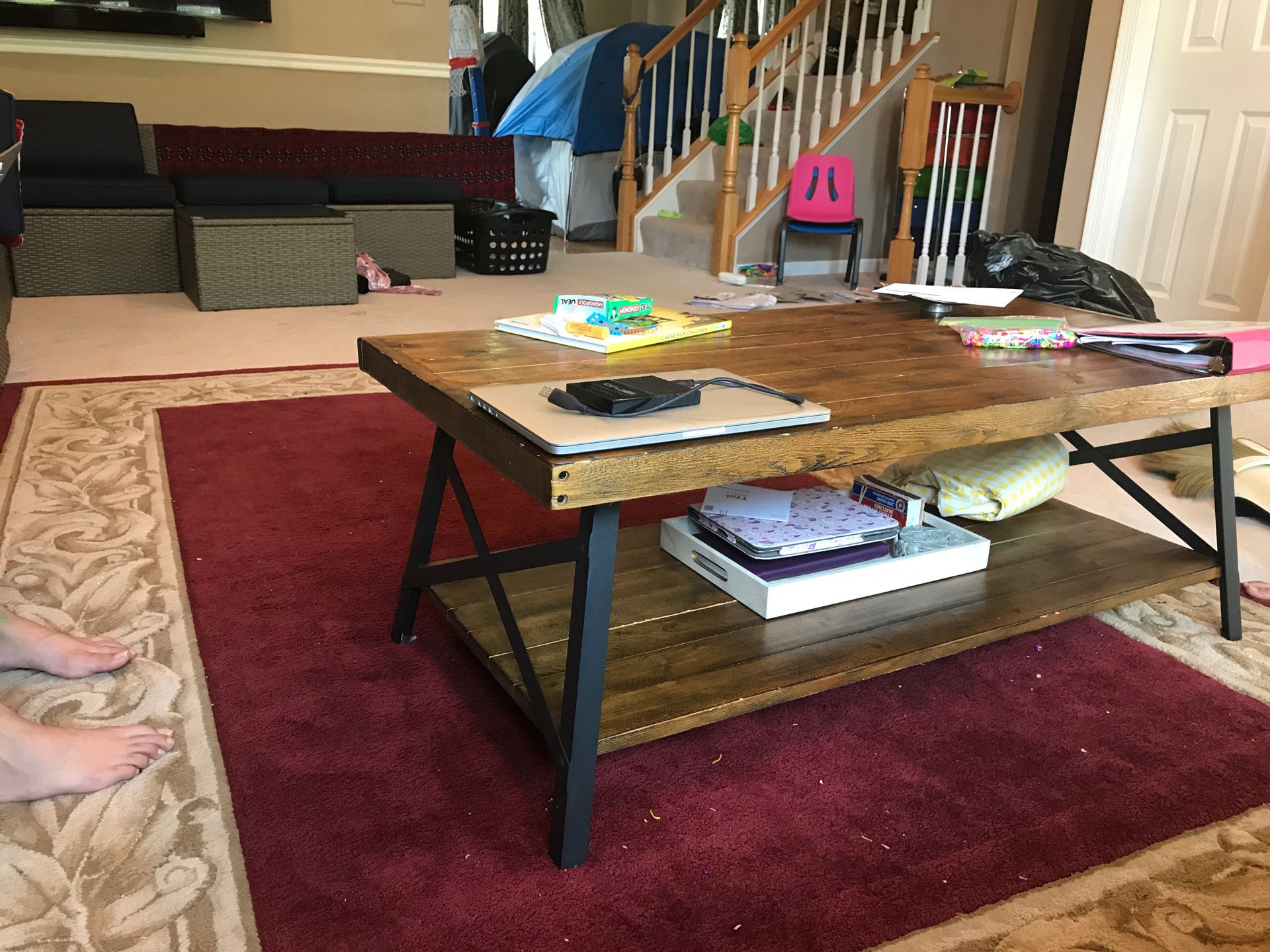 Wood coffee table