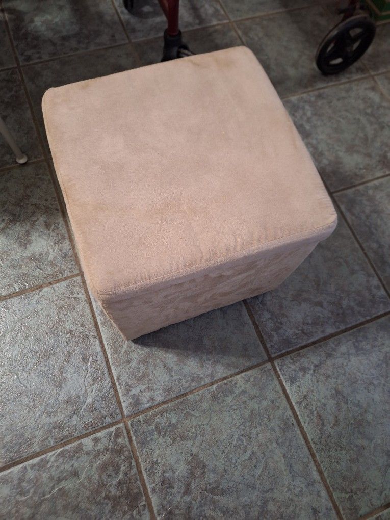 Small Suede Look Ottoman