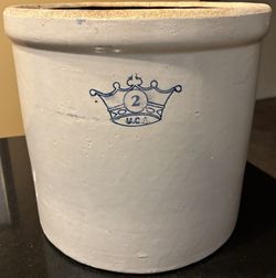 Antique Repaired 2 Gallon Ransbottom Crock