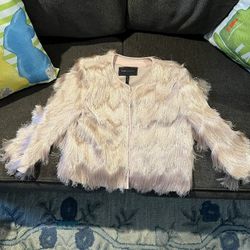 BCBGMAXAZRIA Light Pink Blush Jacket Shimmery 