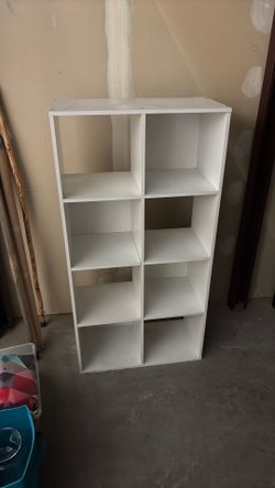 White cubicle book shelf