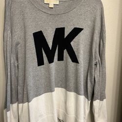 Michael Kors Women’s Grey And White Pullover Sweater XL