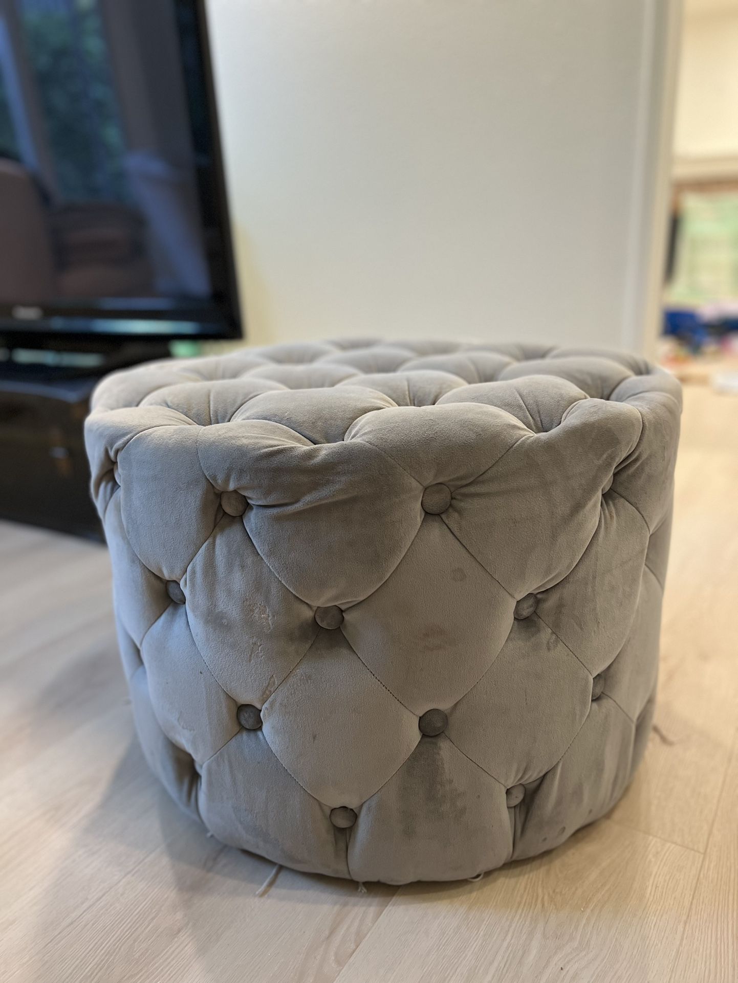 Velvet Ottoman