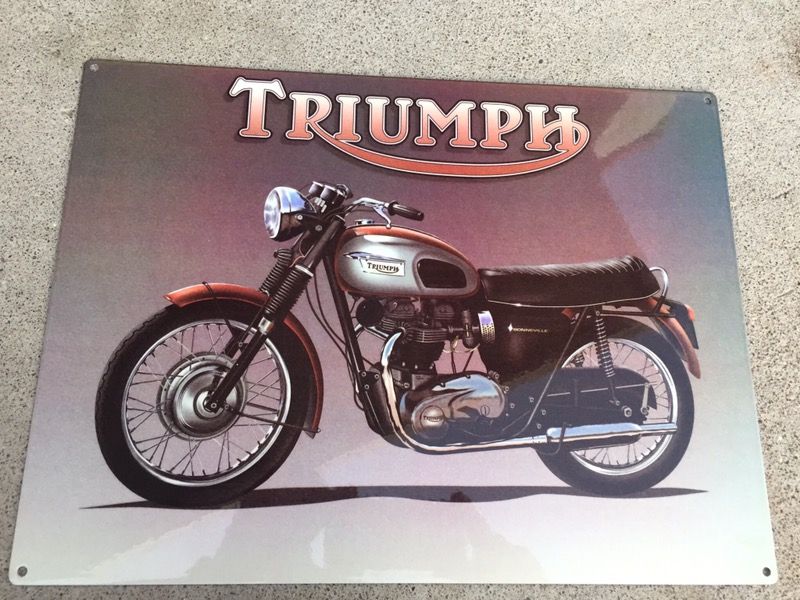 Triumph motorcycle metal sign 16” x 12”
