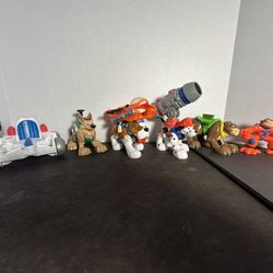PAW Patrol Figures Lot Marshall Zuma Tracker Vehicle Mandy Monkey Bear Toys Used