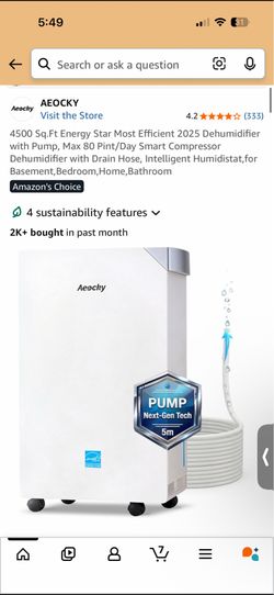 Brand New AEOCKY 80 Pint Energy Star Dehumidifier w/ Pump - Factory Sealed - $100