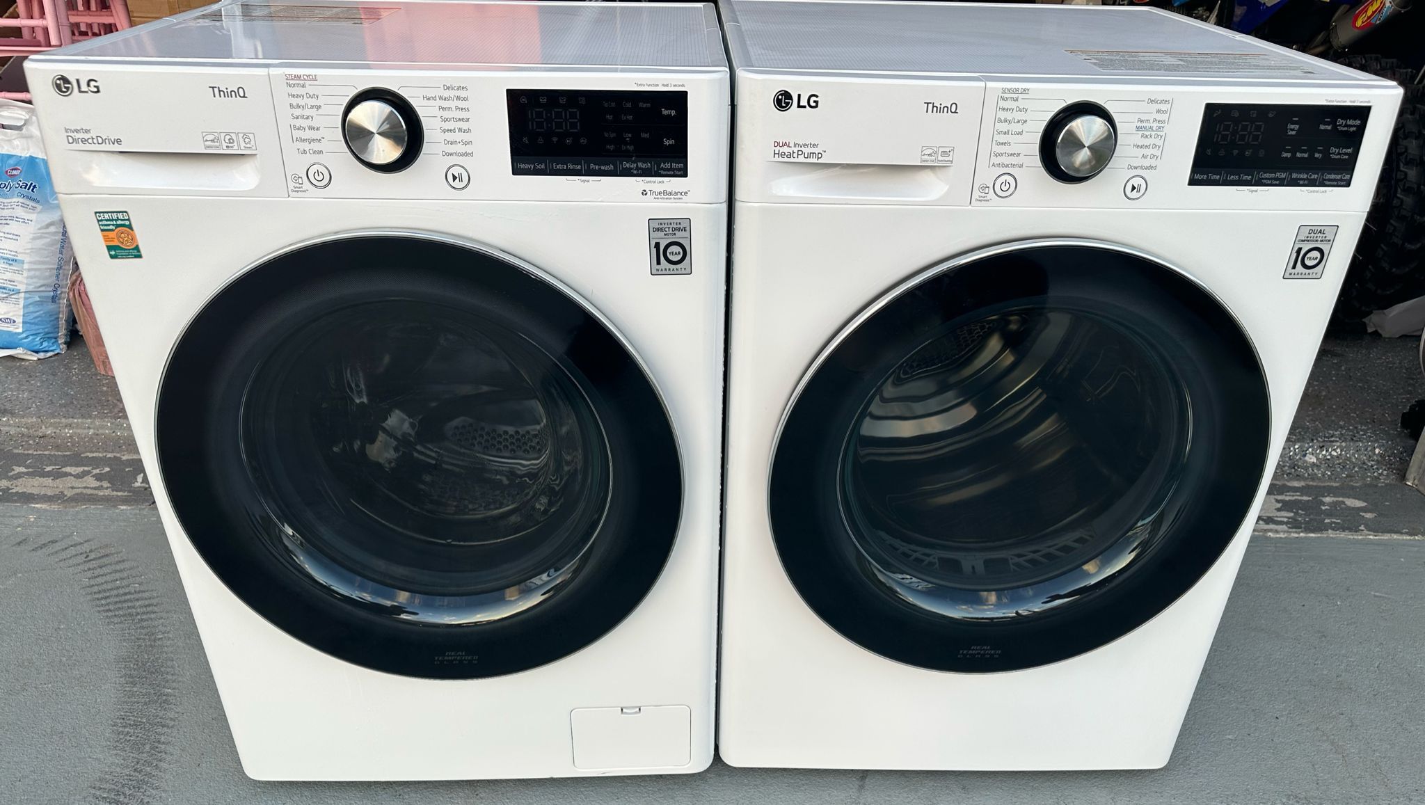New LG brand front-loading washer and dryer, 24" wide, especially for small spaces