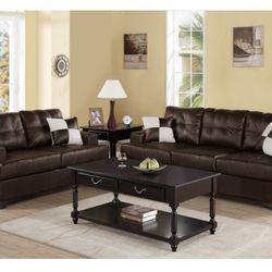 Brown Sofa And Love Seat Set 