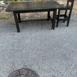 Solid Wood Table And 1 Chair 
