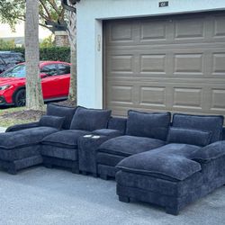 Couch/Sofa Sectional - Microfiber - Black - Delivery Available 🚛