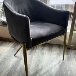 Grey Velvet Accent Chair