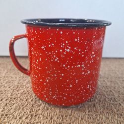 RED SPECKLED ENAMELWARE MUG