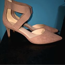 New Nine West Sevano Heel 9.5 Pink Suede sling back