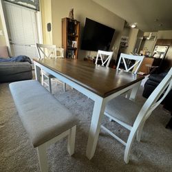 Dining Table Set With Chairs And Bench