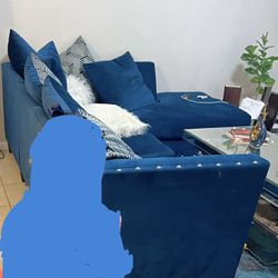 Blue Velvet Couch For Sale