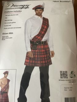 Mens Scottish Halloween Costume “Hot Scottie” Sz L