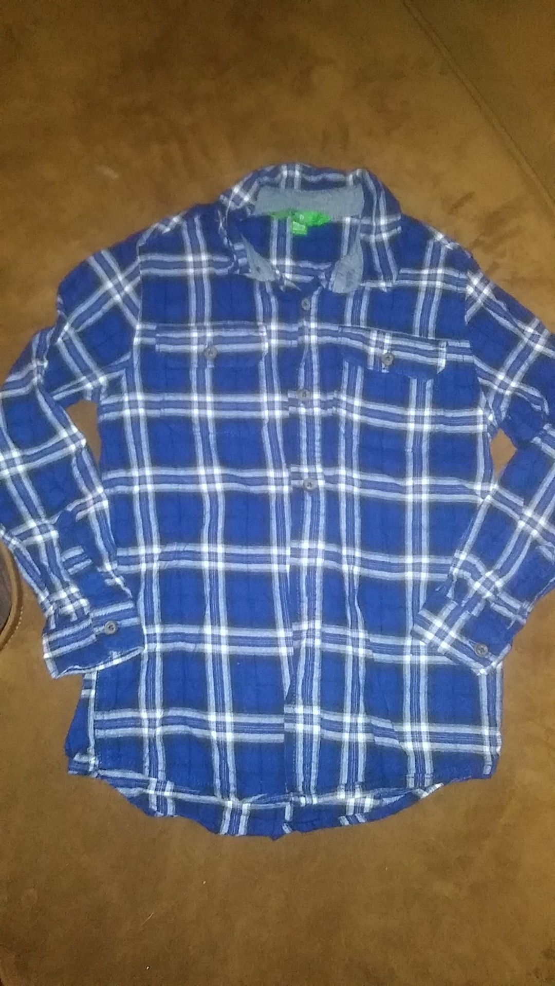 Like new. Boys size Med/8-10. Button down