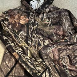 Mossyoak Hoodie W/builtin Neck Gader,  With Zipper Pockets, Size:XL