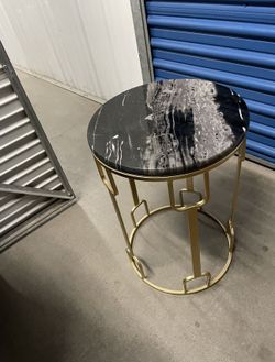 Black Marble Top Stand/Small Table Great Condition