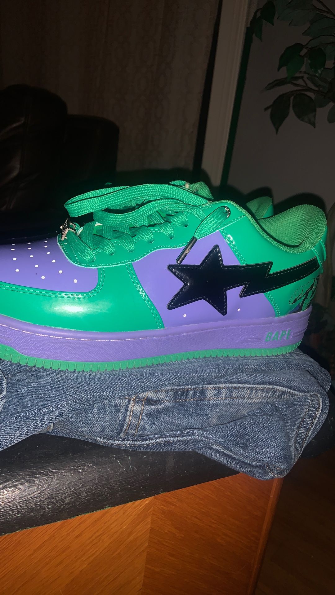 Bape Green And Purple NIKE