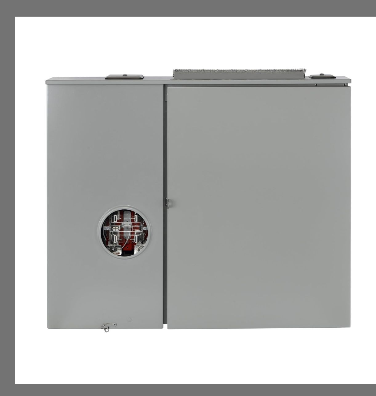 Leviton 400A Outdoor Meter Main Combo, 12 Spaces, Ringless With Lever Bypass, Removable 5th Jaw Installed, LS140-S5D