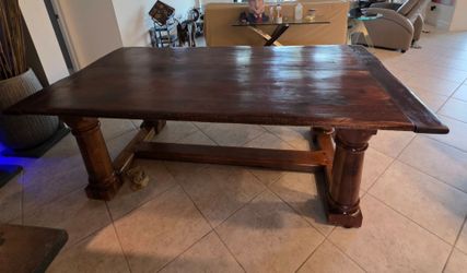 Beautiful  R L  Farmhouse wooden table..