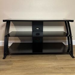Modern Z-Frame Glass TV stand