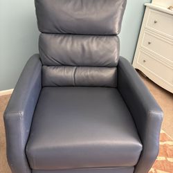 Navy Blue Leather Recliner – Gently Used