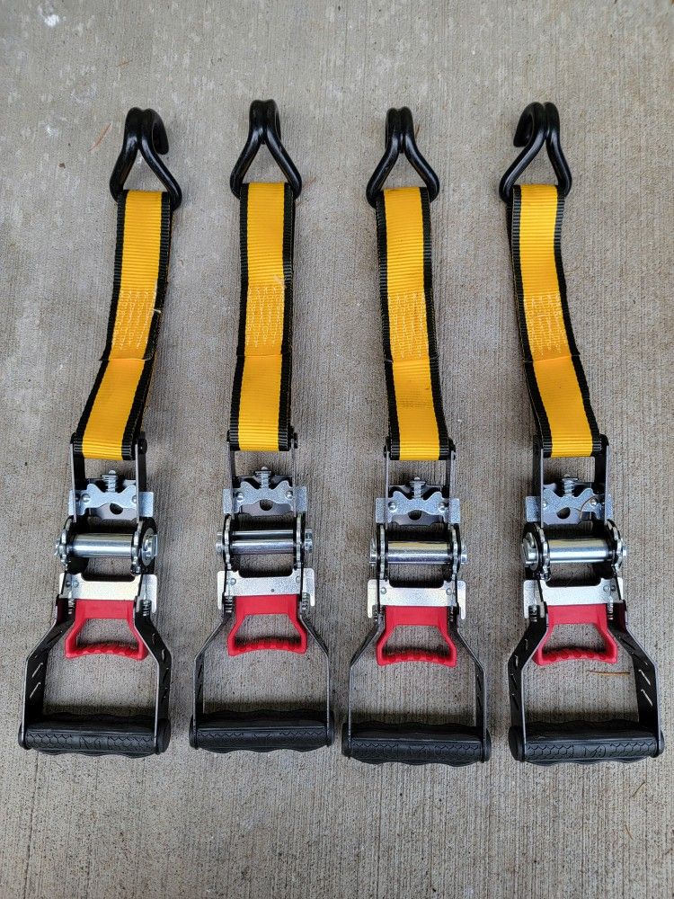 Cat Ratchet Tie Down Set – 16 Ft X 1.5 Inch Straps, 4-Pack, Heavy-Duty Cargo Securing For Trailers, Trucks, And Moving Hauls