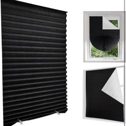 2-1 Blackout Blinds for Windows - Temporary Self Adhesive Blinds, No Drill Required - Fits Windows 15in-24 in - 24 x 59 Inch - Ideal for Living Room,