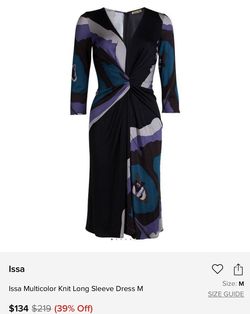 Issa Multicolor Knit Long Sleeve Dress M