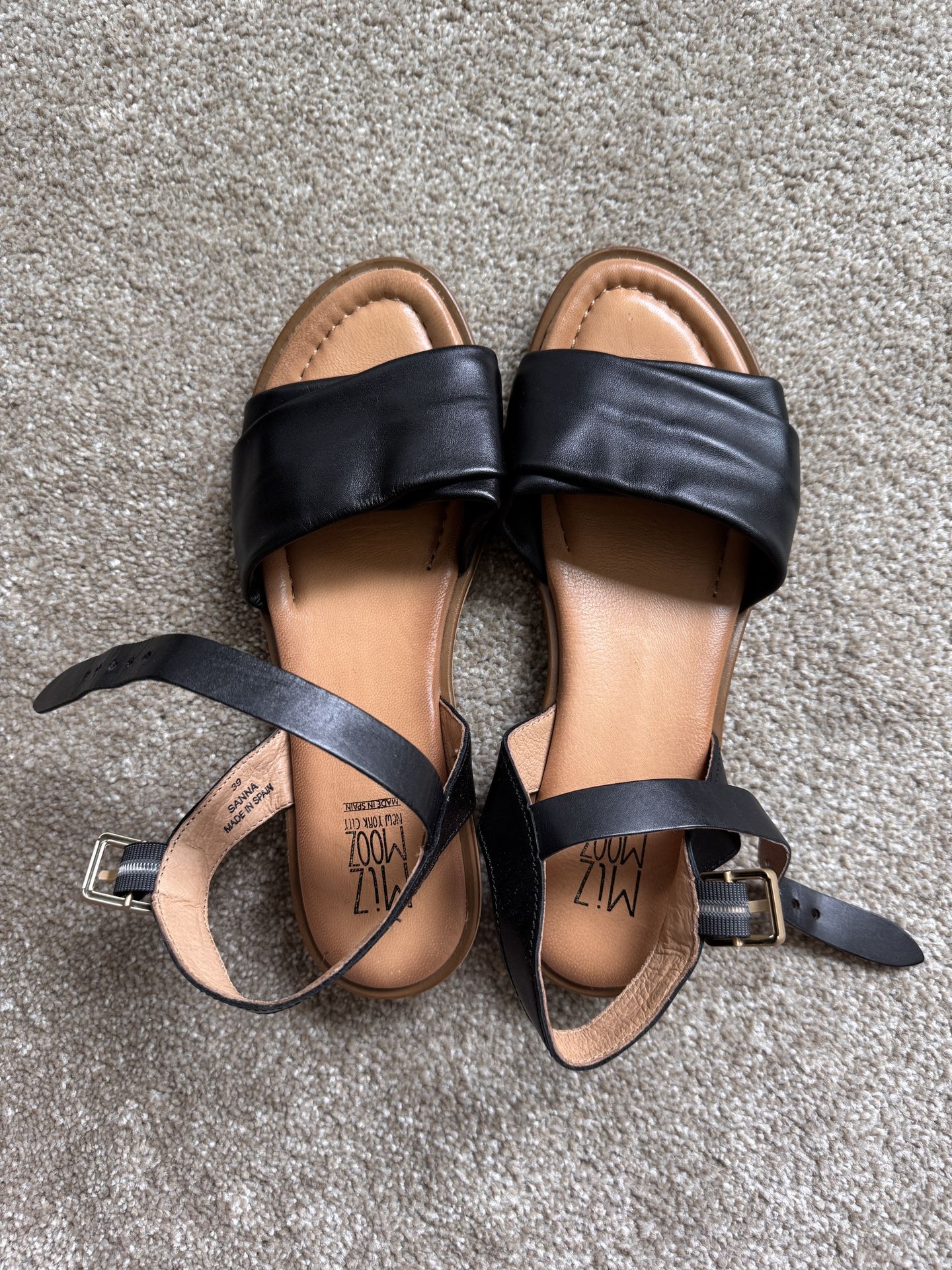 Miz Mooz Sanna Black Sandals Size 39, Worn Once