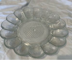 Clear Glass Deviled Egg Serving Plate