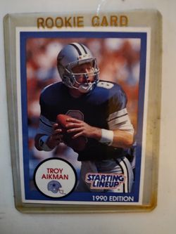 1990 Starter Lineup Troy Aikman Rookie Card Authentic