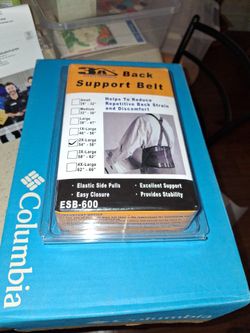 Back Support Belt - 2X 54"- 58" - New In Package