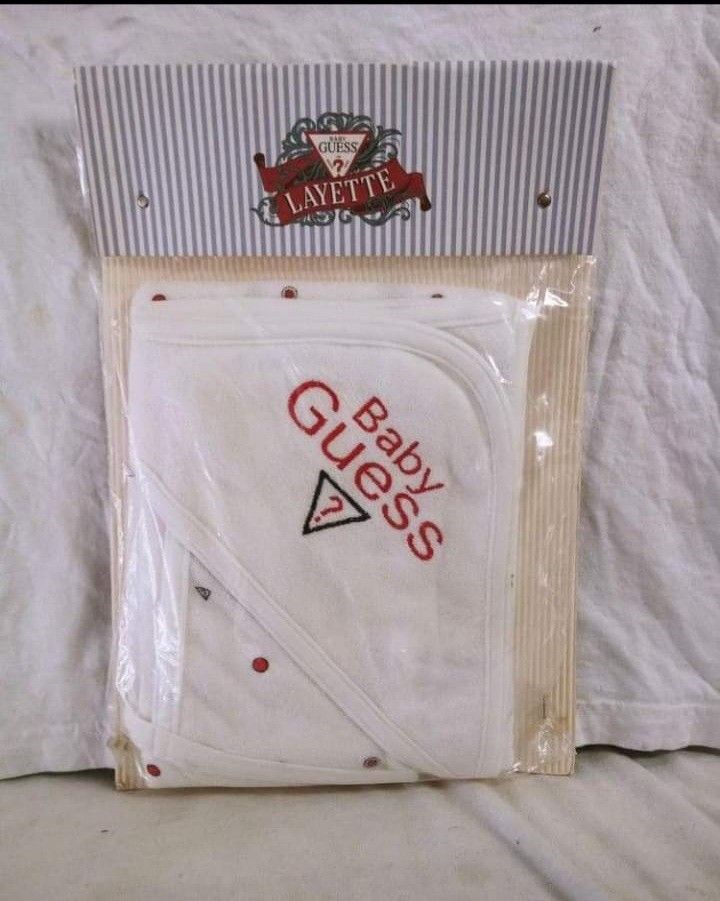 Vintage Baby Guess Layette Hooded Towel And Washcloth