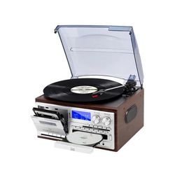 Record Player 9 in 1 3 Speed Bluetooth Vintage Turntable CD Cassette Vinyl Player