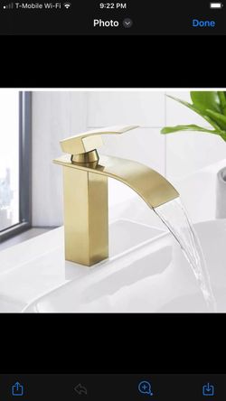 Brushed Gold Waterfall Bathroom Faucet